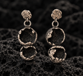 KUENCO sculptural silver earrings, front view