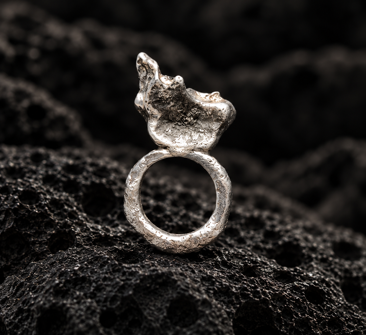 UPTILA silver ring front view
